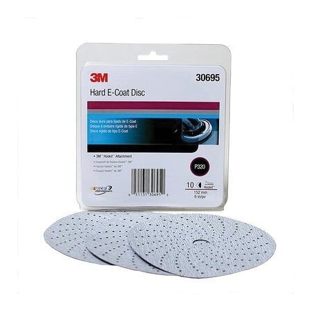 3M 3M Hookit Hard E-Coat Disc, 30695, 6 in, 320, 10 discs per box, 10PK 7100142918